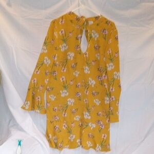 Xhilaration Mustard Floral Blouse